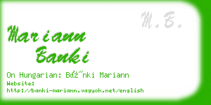 mariann banki business card